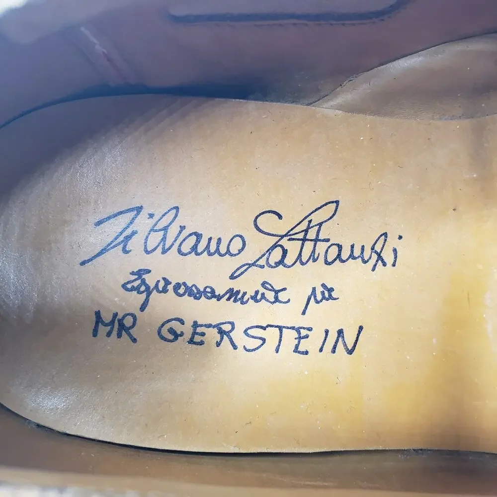 RARE SILVANO LATTANZI BROWN TAN SMOOTH LEATHER SINGLE LACE DRESS SHOES SIZE 6